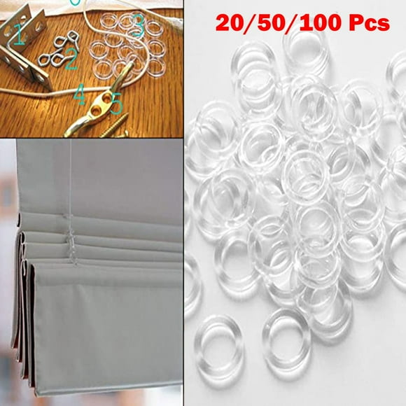 20/50/100 Pcs Curtain Rings 11mm Clear Plastic Roman Blind Curtain Rings Vertical Blinds Curtain Parts Tool