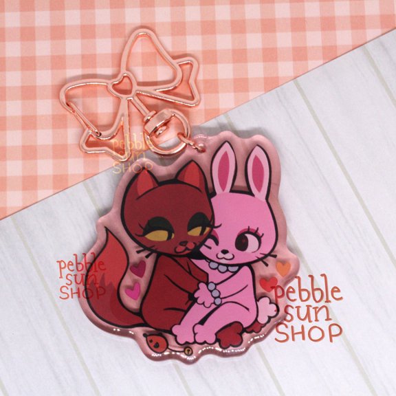 Kitty and Bunny | Courage the Cowardly Dog | 6cm (~2.4) Acrylic Keychain (1 keychain)
