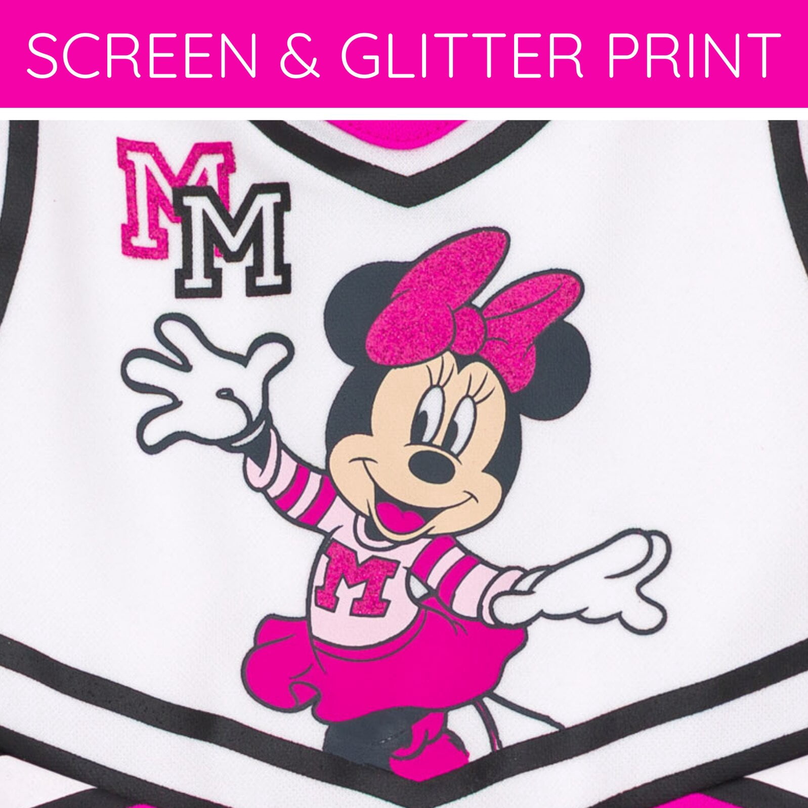 Disney Minnie Mouse Cheerleader Dress and Bow Outfit Set Toddler to Big Kid