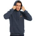 thumbnail image 5 of Satankud Men's Pullover Hoodies Plaid Jacquard Weave Long Sleeve Drawstring Hipster Casual Hooded Sweatshirts with Kanga Indigo M, 5 of 7