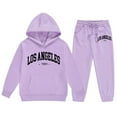thumbnail image 4 of XEGLSBU Fall Outfits for Toddler Girls 3T Short Sleeve Girls Outfits Hoodies Letter Print Sweatshirt Stylish and Comfortable Everyday Wear Fall Outfits for Girls 10-12 Skort Purple Size 4-5 Years, 4 of 4
