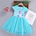 thumbnail image 1 of Robe Princesse d'Été à Manches Courtes en Tulle pour Filles Enfants Frozen Elsa, 1 of 2