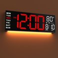 thumbnail image 1 of Soporte de pared digital Clock JALL de 16 pulgadas, LED RGB grande, rojo y blanco, 1 of 9