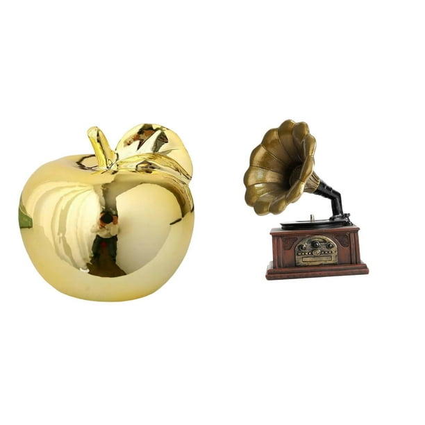 Figura de cerámica con forma de fruta, estatua vintage, adorno artesanal coleccionable, decoración retro de resina, ideal para inauguración de casa, S