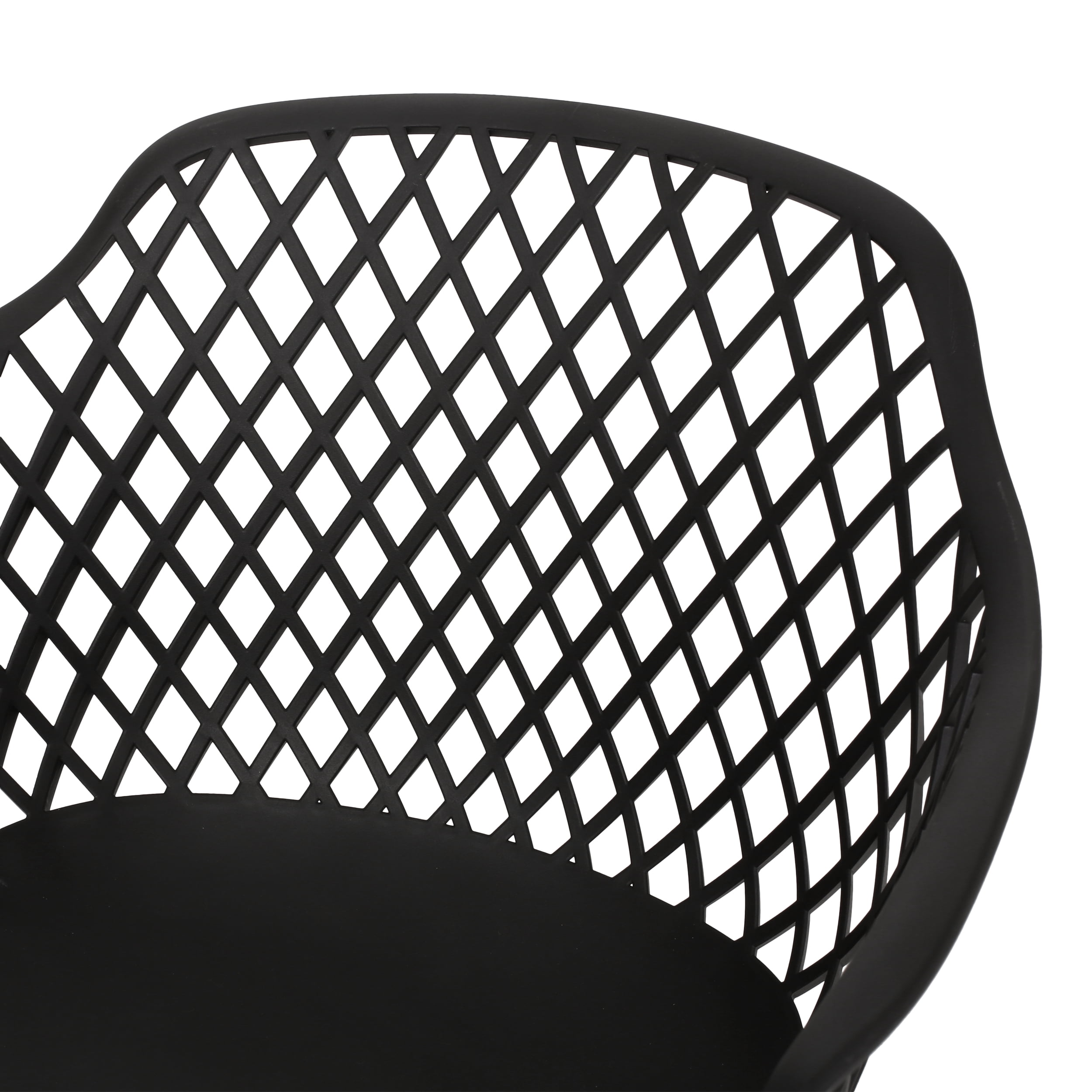 Abram Wood and Resin Outdoor 7 Piece Dining Set, Black and Teak