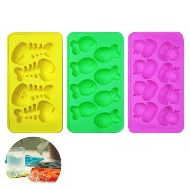 Cute Animal Ice Cube Trays 3 Pack Silicone Easy Release Ice Molds Trays/DIY Chocolate Mold Candy