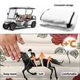thumbnail image 6 of XYZCANDO Red Rose Equestrian Golf Cart Rear Seat Cover - 4 Storage Pockets Non-Slip Washable Terry Cloth Protector for 2 Passenger Golf Carts, 6 of 9
