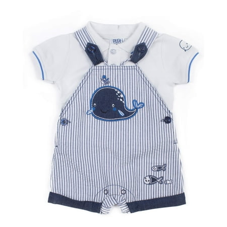 - Baby Boy Polo Shirt & Shortalls, 2pc Outfit Set