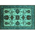 thumbnail image 1 of Ahgly Company Indoor Rectangle Oriental Turquoise Blue Industrial Area Rugs, 3' x 5', 1 of 4