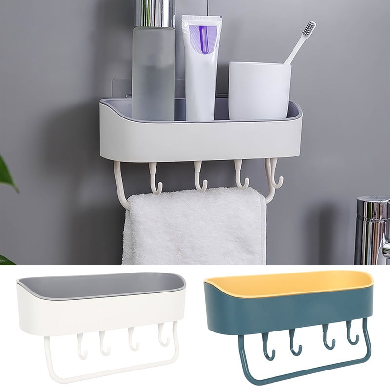 bath shelf with hooks