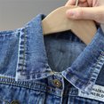 thumbnail image 6 of AHTJRT Kids Unisex Denim Vest Fashion Vintage Distressed Solid Lapel Full Button Sleeveless Jean Jacket with Pockets Casual Fall Spring Tops Blue#02 5-6 Years, 6 of 9