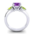 thumbnail image 4 of 2.50 Carat Stunning Round Cut Blue Sapphire & Peridot Gemstone Wedding Ring for her 18K White Gold Size 6.5 by Diamond-Capitals, 4 of 8