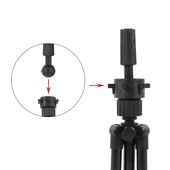 Reinforced Wig Stand Tripod Mannequin Head Stand, MINI Wig Stand Tripod, Adjustable Holder for Cosmetology Hairdressing Training, Black