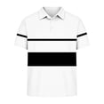 thumbnail image 5 of akafmk Boys School Uniform Shirts Short Sleeve Athletic Shirt Collared Striped Activewear Casual Summer Tops, 5-15Y, 5 of 7