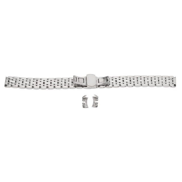 Correa de reloj de acero inoxidable para hombre y mujer, correa de repuesto pulida con hebilla de mariposa, 0,47 pulgadas