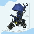 thumbnail image 3 of Qaba 6 in 1 Tricycle for Toddler 1-5 Years with Parent-Push Handle, Dark Blue, 3 of 10