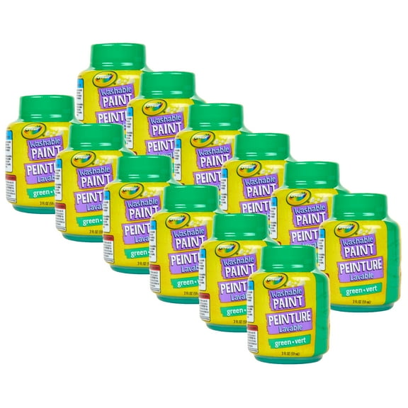 Crayola Washable Paint, 2oz, Green, Pack of 12