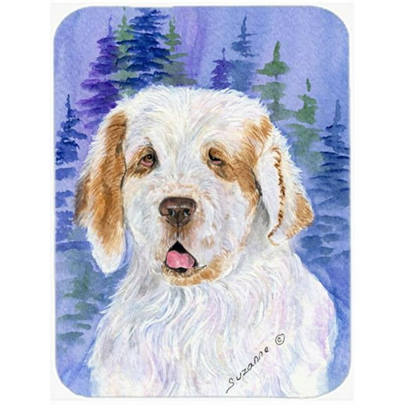 Caroline's Treasures Clumber Spaniel Glass Cutting Board Large
