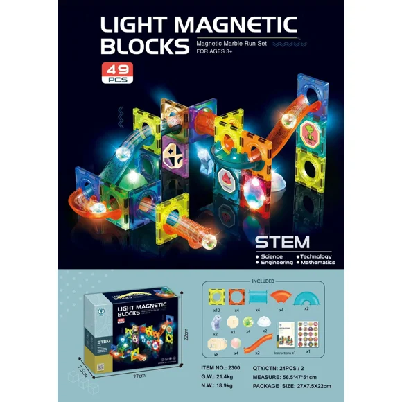 Magnetic Tiles Building Set   Marble Run Race Magnet Blocks Learning Educational Toys Magic Birthday Gifts for Boys Girls Wangyu