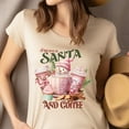 thumbnail image 4 of I Believe in Santa and Coffee T-Shirt | Cute Holiday Graphic Tee, Navy, Size M, 4 of 6