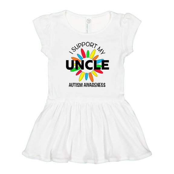 Inktastic I Support My Uncle Autism Awareness Girls Toddler Dress