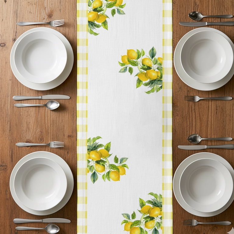 Table Runner Dresser Scarves 72 Inch Long,Welcome Words Farm Lemons ...