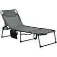 thumbnail image 2 of Outsunny Folding Chaise Lounge, Reclining Tanning Chair, Gray, 2 of 9