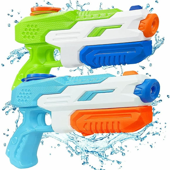 Pack de 2 pistolas de agua de juguete para piscinas de verano con alcance de 11 m, potente pistola de agua de largo alcance para piscinas al aire libre, jardines y playas, para niños y adultos.