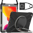 thumbnail image 2 of For iPad 9th/8th/7th Gen 10.2 inch 2021/2020/2019 Case, 360 Rotatable Handle Stand, Shoulder Strap, Drop-Proof Design, Black Gray, 2 of 7