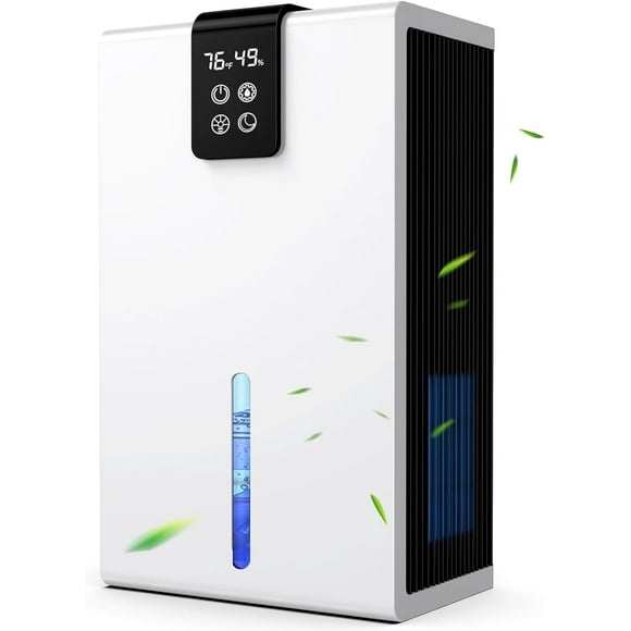 Deshumidificador Portátil Compacto 2.8L de Capacidad Deshumificadores de Humedad 1000 Pies Cuadrados Deshumidificador con Apagado Automático Luz LED de 7 Colores