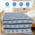 thumbnail image 4 of Navy Blue Anchor Nautical Cooling Blanket, Lightweight Breathable Summer Throw Blanket with Double Sided Cold Effect, Blue Coastal Ocean Picnic Beach Blankets Bed Sheet for Hot Sleepers 40"x60", 4 of 8