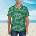 thumbnail image 5 of Uemuo Jungle Leopard Printed Regular Fit Short Sleeve Casual Hawaiian Shirt for Men,Aloha shirt,Tropical shirt,Floral print shirt,Vacation Beach shirt-3X-Large, 5 of 9