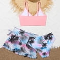 thumbnail image 2 of HWJAD Girls Swimsuit 3 Piece Bathing Suits Bikini Set with Beach Cover Up Skirt Girls' Swimwear 9-14 Years, 2 of 6