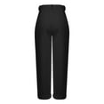 thumbnail image 4 of Hifoo Womens Corduroy Pockets Cropped Straight Leg Pants Elegant Casual Trousers Birthday Solid Color Slacks, 4 of 7
