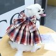 thumbnail image 5 of Cute Plaid Print Dog Harness Dress - with Bowknot - for Small Dogs - Indoor Outdoor Use - Various Sizes - Polyester, 5 of 5