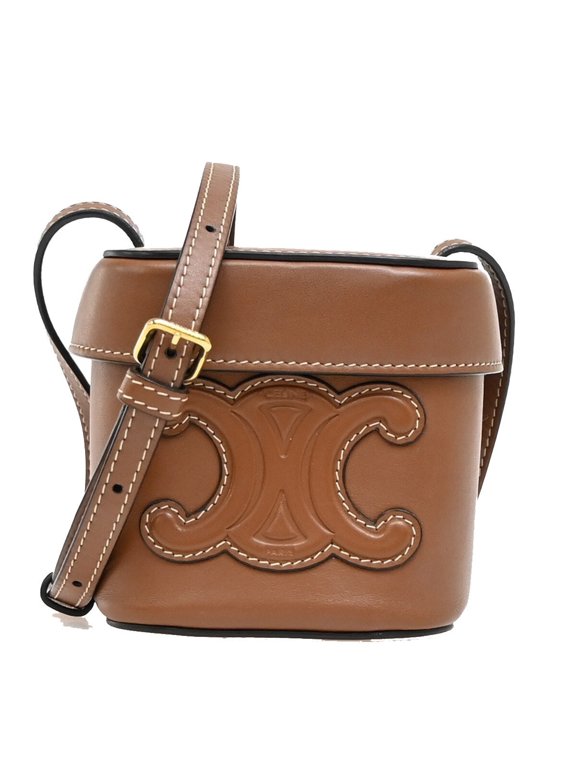 Pre-Owned Celine Cuir Triomphe Box Leather Brown Leather Handbag