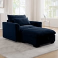thumbnail image 3 of Modern Corduroy Sofa Couch, Modular Couch with Storage Ottoman, Couch Deep Seat Couches for Living Room/Apartment/Office, Blue, 3 of 9