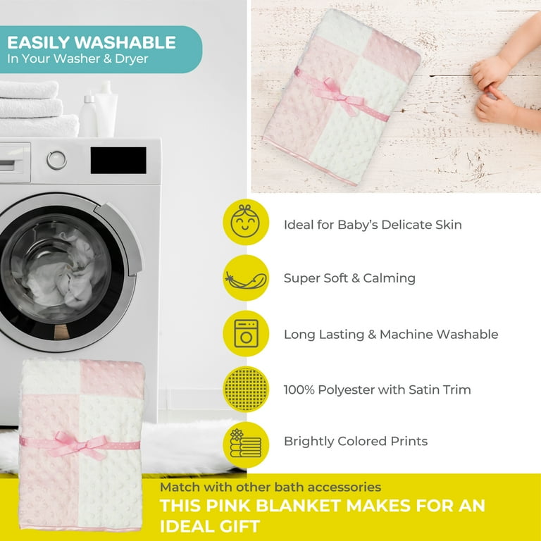 Spasilk Baby Minky Raised Dot Blanket for Strollers and Bedtime Newborns and Infants Pink