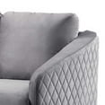 thumbnail image 3 of Hida 2 Piece Sofa and Loveseat Set, Diamond Stitching, Smooth Gray Velvet, 3 of 5