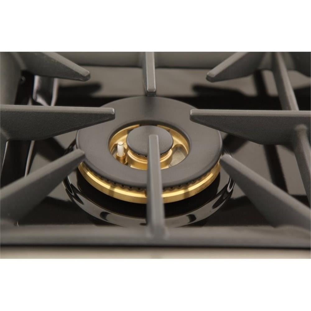 Pemberly Row 36" Modern Stainless Steel Natural Gas Range in White/Silver