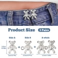 thumbnail image 2 of Minnieouse 3a dúo de pasador de botón a presión universal para durabilidad de la hebilla de la cintura y cintura de oso de jeans artesanal Ropa, zapatos y accesorios Miscelánea Plata, 2 of 6