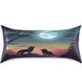 thumbnail image 3 of Wolf Satin Pillowcase for Hair and Skin Silk Pillowcase Soft Breathable Sleeping Pillow Covers Smooth Cooling Pillowcase with Envelope Closure Size Standard 20x26 in Home Decor Gifts, 3 of 7