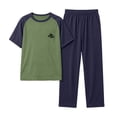 thumbnail image 3 of Bixock Girls Summer Outfits Casual Short Sleeve Set,Unisex Thin Short Sleeve Crew Neck Top Full Length Pants 2 Piece Loungewear for 2-15 Years Kids Clothings, 3 of 7