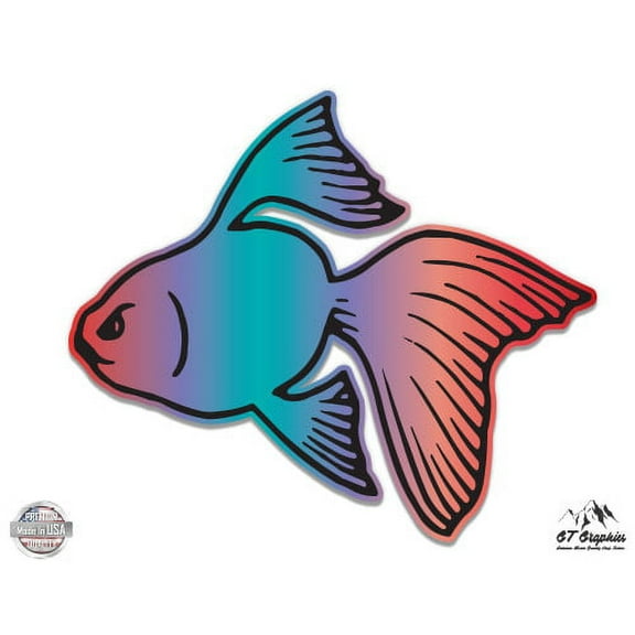 Watercolor Fish - 3" Vinyl Sticker - For Car Laptop I-Pad Phone Helmet Hard Hat - Waterproof Decal