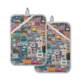 thumbnail image 7 of Yayeee Pot Holders Kitchen Heat Resistant with Pocket 7"x9.8" Cotton Oven Cooking Hot Pads, Large Retro Collection Pattern, 7 of 7
