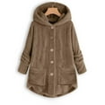 thumbnail image 2 of buttoned-irregular-hooded-plush-top, 2 of 6