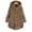 Khaki, variant on Buttoned Irregular Hooded Plush Top