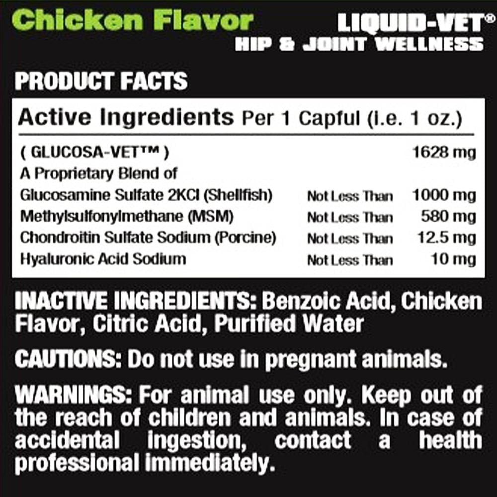 Liquid-Vet Bien-Être Articulaire Glucosamine à Action Rapide pour Chiens – Saveur Poulet, Complément pour la Santé des Articulations, 473 ml Glucosamine, 474 ml