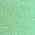 thumbnail image 1 of Ahgly Company Indoor Square Abstract Turquoise Blue Modern Area Rugs, 4' Square, 1 of 4