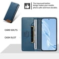thumbnail image 4 of Funda Tipo Cartera de Cuero Sintético para Samsung Galaxy A57 Bloqueo RFID, con Ranuras para Tarjetas y Bolsillo para Efectivo, Cierre Magnético Fuerte Azul, 4 of 6